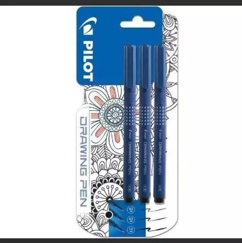Letraset Fine Line Drawing Waterproof Pen Set of 3 - 0.1, 0.3, 0.5mm - Black