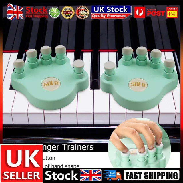 1 Pair Piano Finger Trainers Hand Strength Exerciser for Beginner (Green) UK