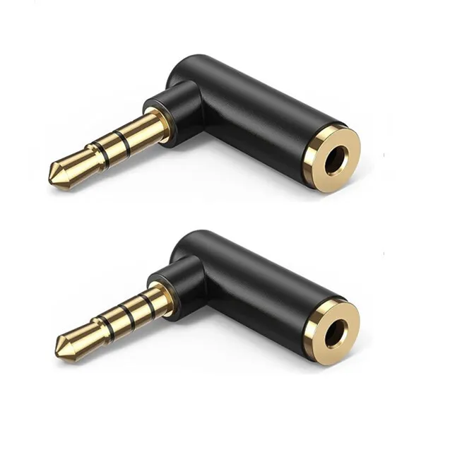 4 Pole Stereo 2.5mm Female to 3.5 mm Male Jack 90 Male To Female Audio  Adaptor Cable Cord