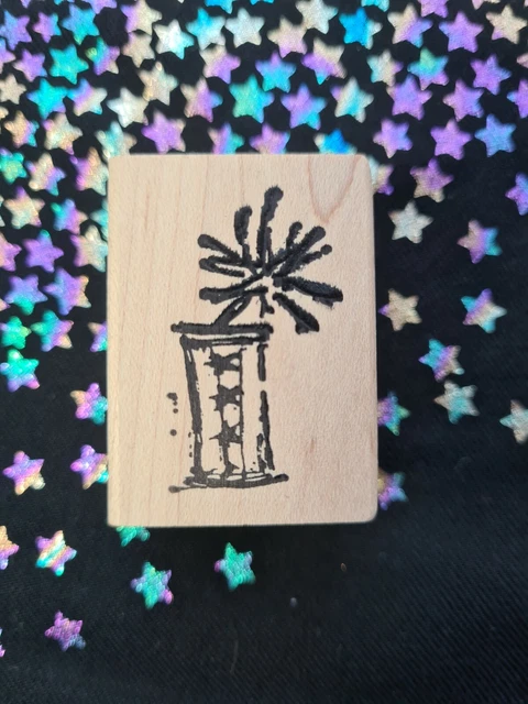Craft Stamp Sparkle Flower Star Firework Vase 4.4 x 3.1 cm Card Making Scrapbook