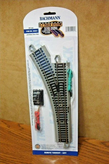 BACHMANN TRAINS E-Z Track Nickel Silver Remote Turnout Lh Gray Base Ho ...
