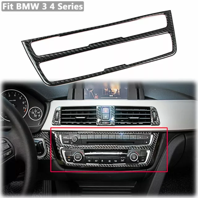 Carbon Fiber Interior Media AC Control Panel Trim Sticker for BMW 3 4 Series F30