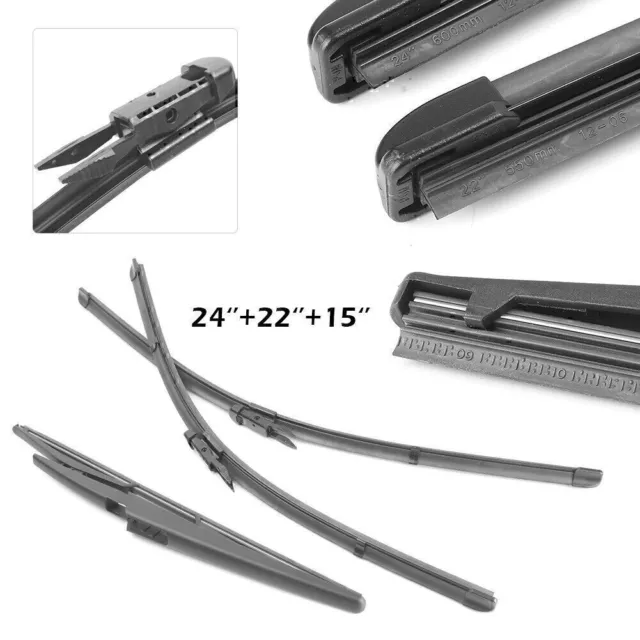 Window Screen Wiper Blades Set for XC70 V70 XC90 2004 2005 2006 2007 Front Rear