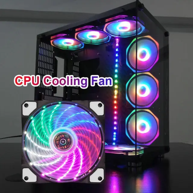 fr 120mm PC Computer Case Fans LED Cooling 12V DC 4Pin Radiator CPU Cooler (A)