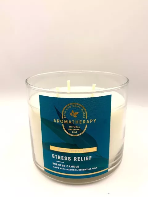 Bath & Body Works 3-Docht Kerze Aromatherapy Eucalyptus + Tea STRESS RELIEF 411g