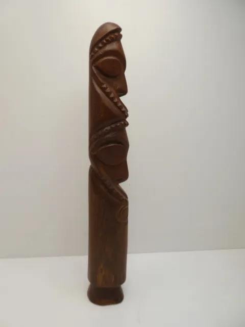 Vintage Wooden Carved Tribal Totem Idol Icon Statue Pacific Easter Island