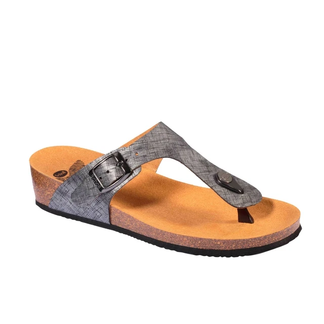 Scholl Chaussons Sabot Tongs Gandia Argenté Plantaire Bioprint 1 Boucle Compensé