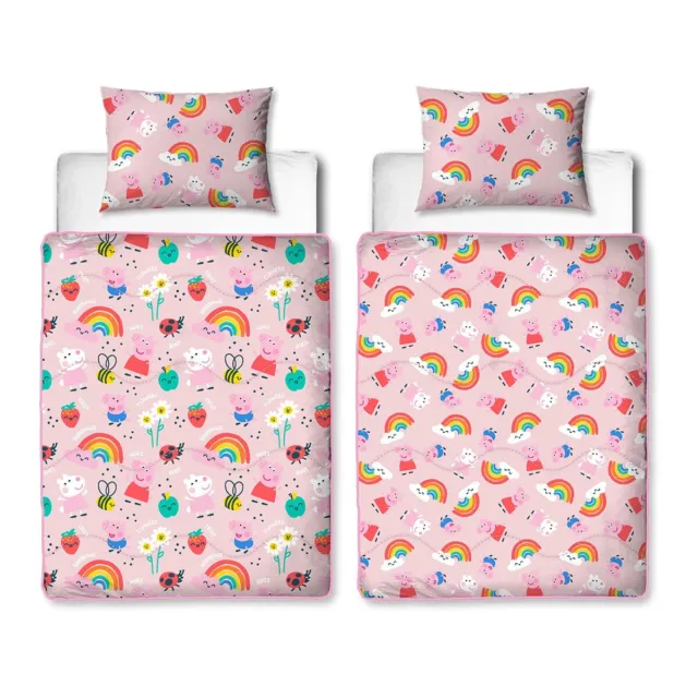Peppa Pig Kids Toddler Coverless Duvet Reversible Bedding Set Quilt Cover 4 Tog