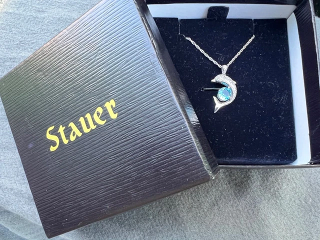 Stauer blue topaz dolphin pendant sale