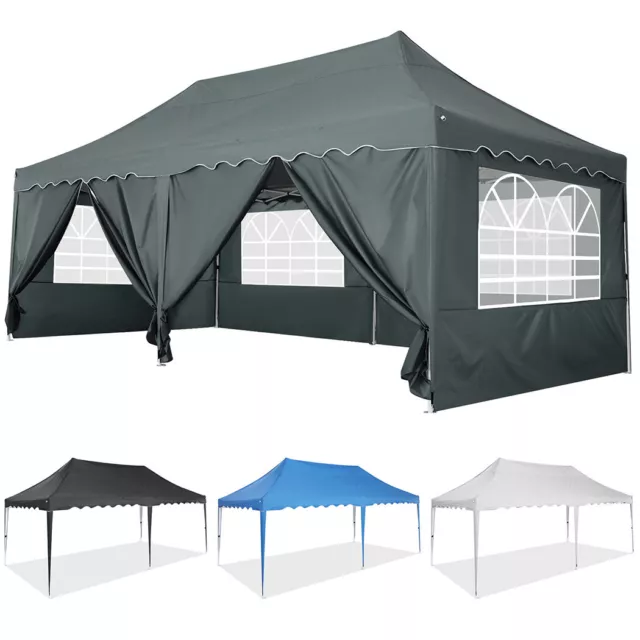 Faltpavillon 3x6m Pavillon Partyzelt Wasserdicht Gartenpavillon mit Seitenteile