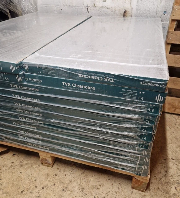 TVS CLEANCARE VINYL Ceiling Tiles 600 x 1200 x 8mm PACK OF 6 £64.99