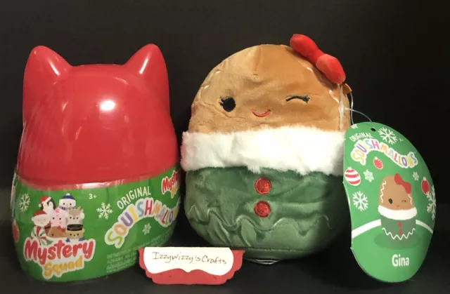 Squishmallows Gina the Gingerbread & Jordan Lot 8” Christmas Rare Retired  BNWT