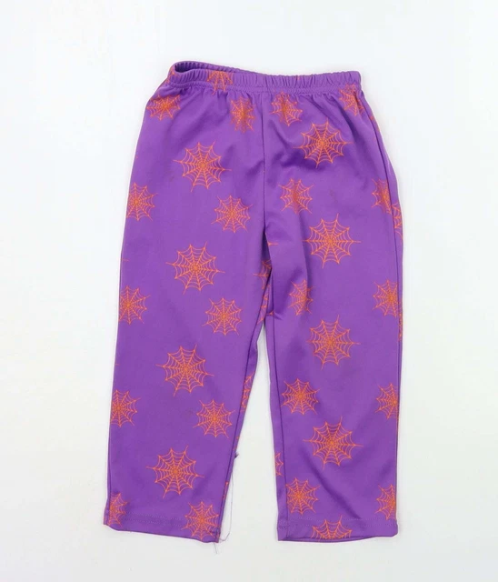 F&F Girls Purple Geometric Polyester Jogger Trousers Size 2-3 Years  Regular  -