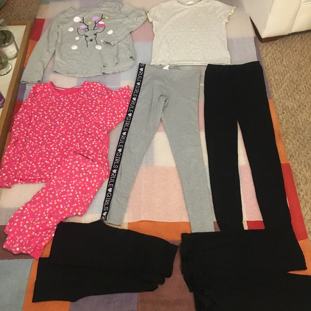 Bundle 6 Leggings 2 Tops 1 Pyjamas Well Used Clothes Age 12 Play Home Weekend