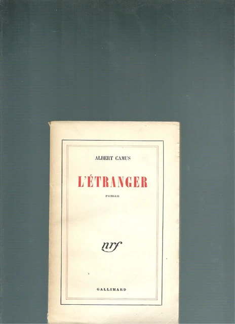 THE STRANGER - Roman. - Camus Albert - 1948 nrf gallimard $378.42 ...