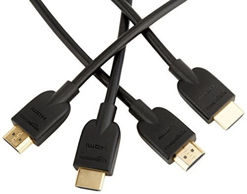 Basics Lot de 2 Câbles HDMI 2.0 Haute Vitesse Ultra HD, Supportant Les Formats