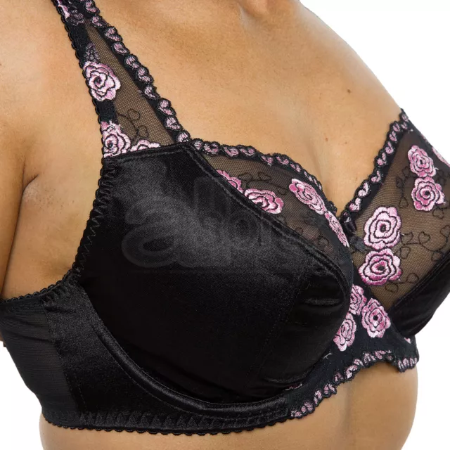 SATIN & LACE Black White Plus size Bra Bridal D-J CUP ! UP TO 46 BACK  UNDERWIRED $21.68 - PicClick