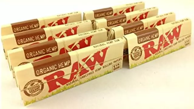 Pack Raw Organic Hemp Natural 1 1/4 Cigarette Rolling Papers 32 Leaves per Pack