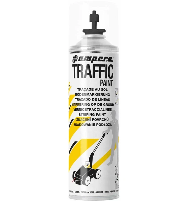 12 x A.M.P.E.R.E. Bodenmarkierspray Traffic Paint 500 ml, schwarz