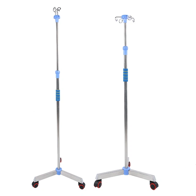 Adjustable Height Iv Bag Holder Multi-Hook Removable Top With 2 Hooks Iv Pole