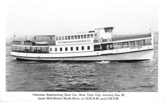 New York City Veterans Sightseeing Boat Real Photo Antique Postcard K32869