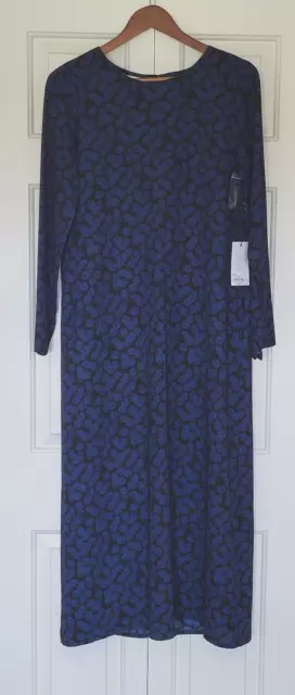 NWT Elizabeth and James Moto's & Dresses Faux Button-Back Maxi Blue Black Size S