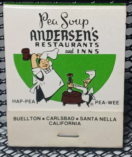 SoCal Andersen Pea Soup Restaurant California Map Vtg Matchbook Advertisement VG