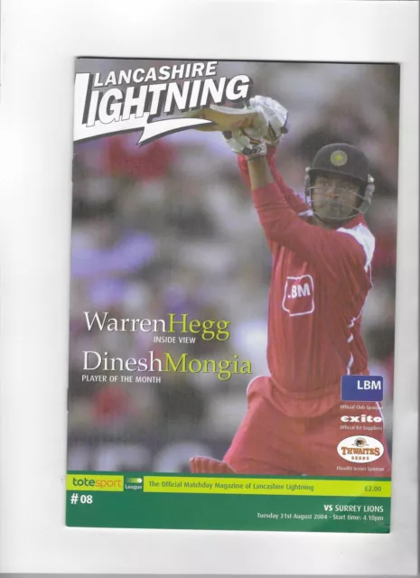 (Cricket)  Lancashire Lightning Programme/Scorecard 1999-2004 @ £5.00 each