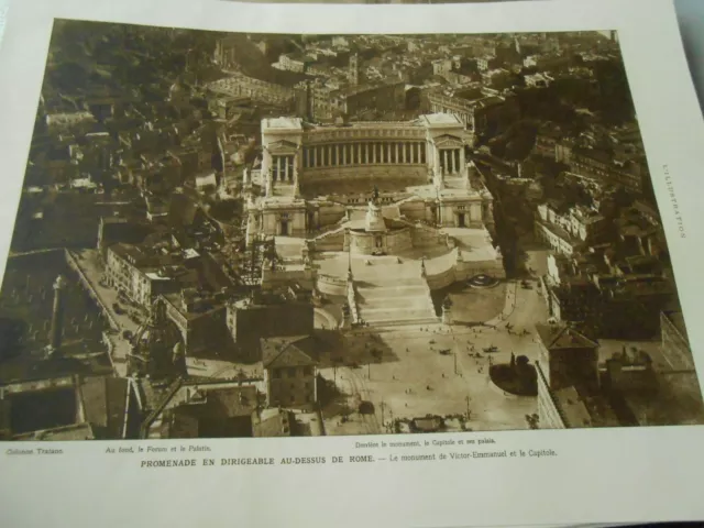 Airship Walk Over Rome Capitol lIllustration 1919