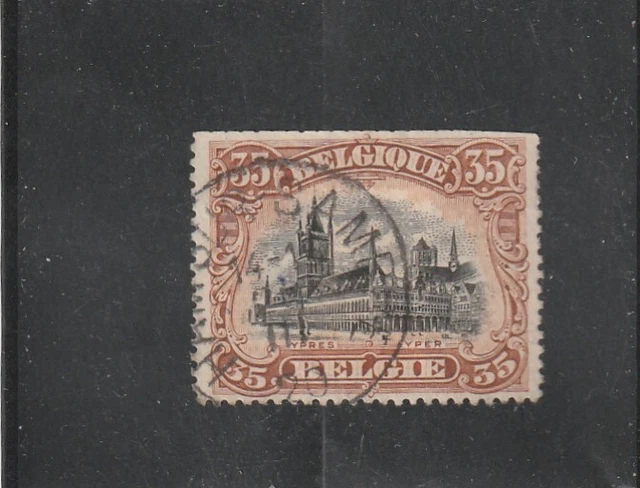 L5865 BELGIQUE TIMBRE N° Y&T 142 de 1915 " Halle aux Draps d'Ypres " Oblitéré