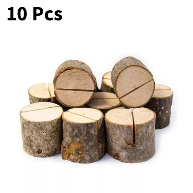 Rustic Wooden Table Place Card Holder Number Stand Photo Clip For Wedding 10Pcs.