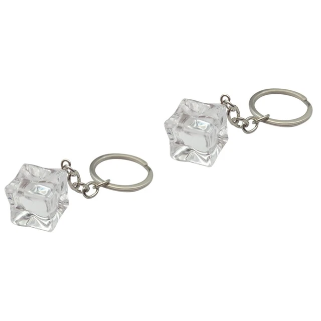 2x Ciondolo Ciondolo Ciondolo Ciondolo Diamante Forma Cubo di Ghiaccio Forma Portachiavi Novità Portachiavi