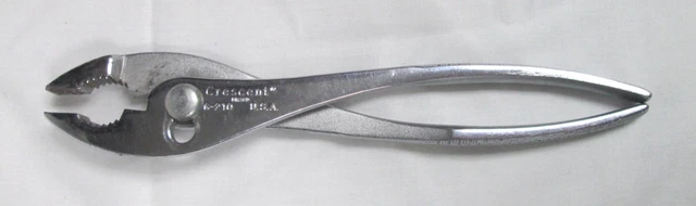 Crescent Heavy Duty Slip Joint Adjustable Knurled Handle Pliers G-210 USA 10in
