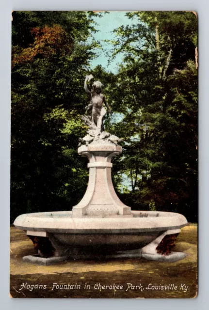 Louisville KY-Kentucky, Hogans Fountain, c1908 Antique Vintage Souvenir Postcard