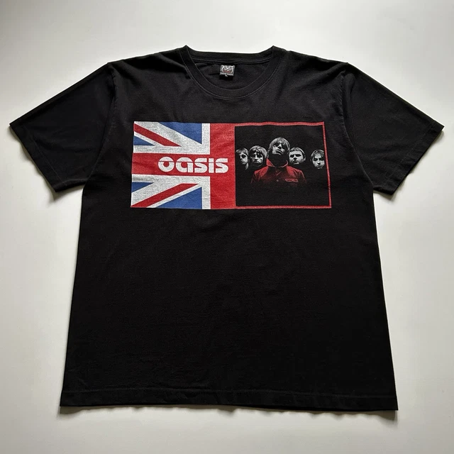 VINTAGE OASIS T Shirt Mens Size XL 90s Band Tee UK Flag