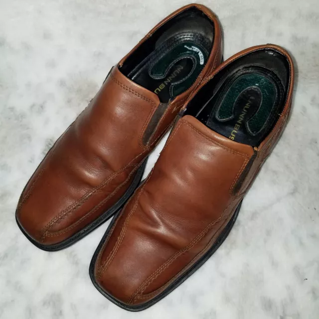 Nunn Bush Mens Loafer 8M Brown Kieran 84298 Bicycle Toe Slip-On Comfort Gel Heel