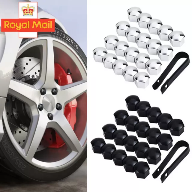 20PCS Classic 17mm Car ABS Plastic Caps Bolts Covers Nuts Alloy Wheel Chrome