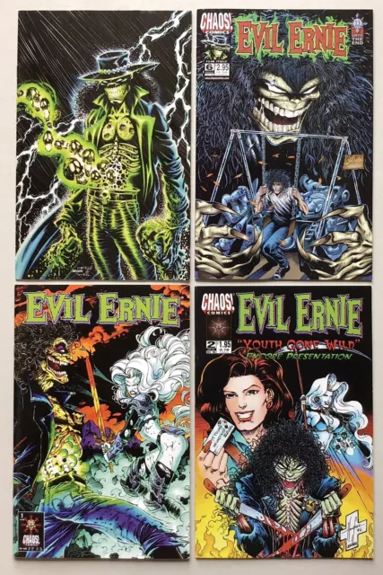 Evil Ernie Vol. 2 #1 Limited Premium Edition Plus 3 More, Chaos 1998,  Lot of 4
