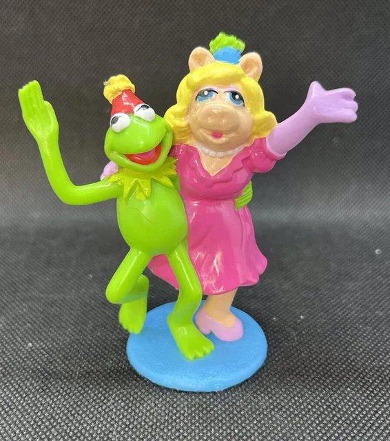 Vintage Kermit the Frog & Miss Piggy Applause PVC Figure Cake Topper Muppets