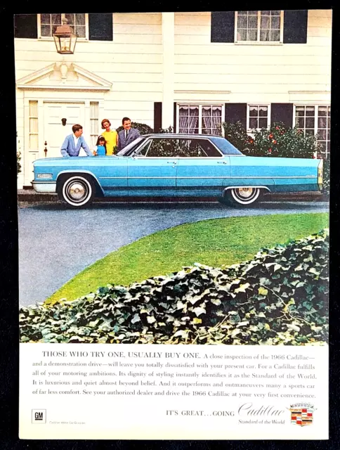 Cadillac Sedan DeVille Original 1966 Vintage Print Ad