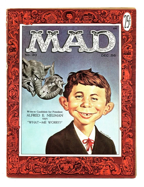 Mad Magazine #30 3.5 1St Alfred E Neuman Cover Ec Comics Tan Pgs 1956