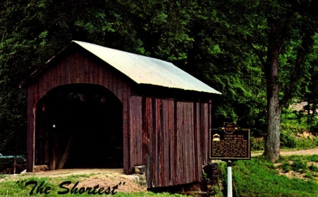 The Shortest Covered Bridge Columbiana County Ohio Postcard