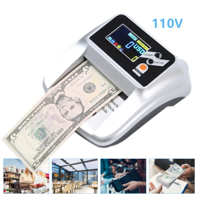 USD Bill Money Counter Machine Currency Cash Count Counting Counterfeit Detector