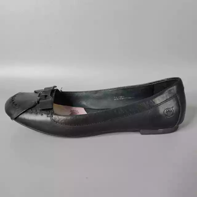 Born Womens Comfort Ballet Flats Cap Toe Slip On Casual Leather Black Size 7.5