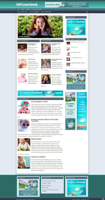 Bambino Eczema Sito Web per Vendita Con Affiliates - Gratis Ssl Certificato