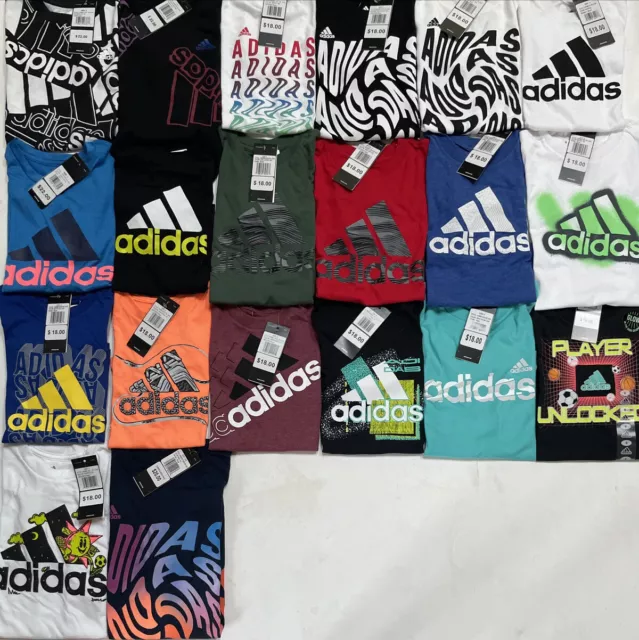 NWT Boys Adidas Short or ASSTRD Long Sleeve T-Shirts; Szs 4 thru 8, 10-12, 14-16