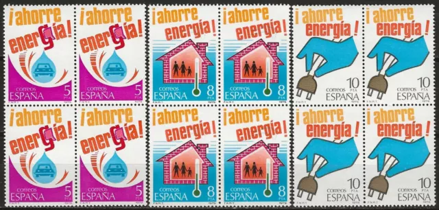 España 1979. Edifil 2508/2510. Serie Competa En Bloque De 4 "Ahorro De Energía".