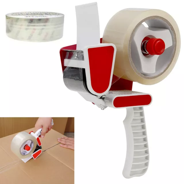 Heavy Duty Tape Gun Dispenser Packing Shipping Grip Sealing Roll Cutter 2 Rolls