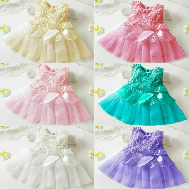 Baby Flower Girls Tutu Tulle Princess Dress Party Bow Wedding&Bridesmaid Dresses