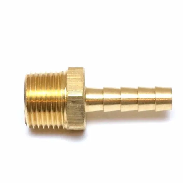 Straight 1/4 Hose ID to 3/8 Male Npt Brass Barbed Fitting Water Oil Gas Air Fuel